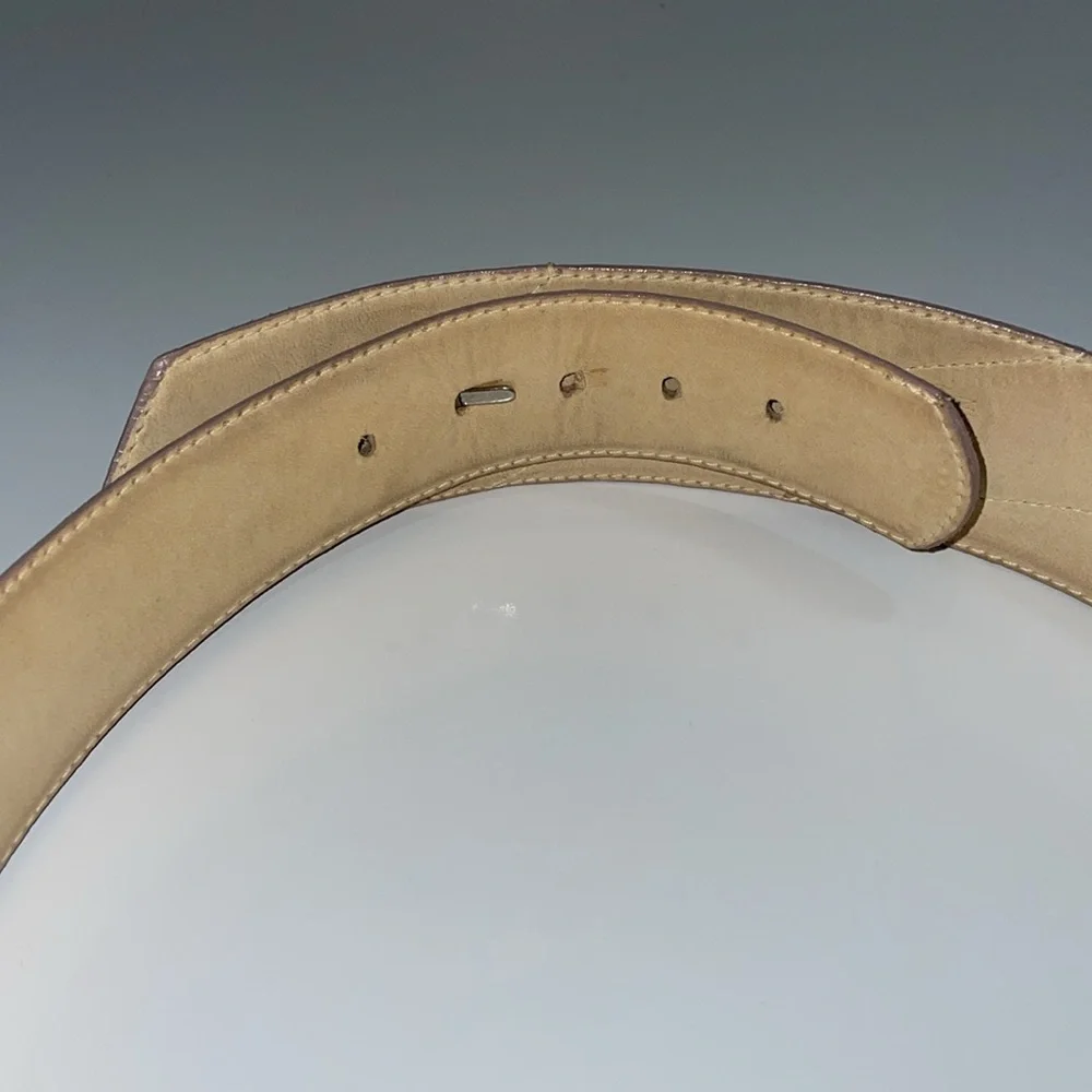 Jennifer Moore pair of leather‎ belts.  White and Taupe. Good used condition.
